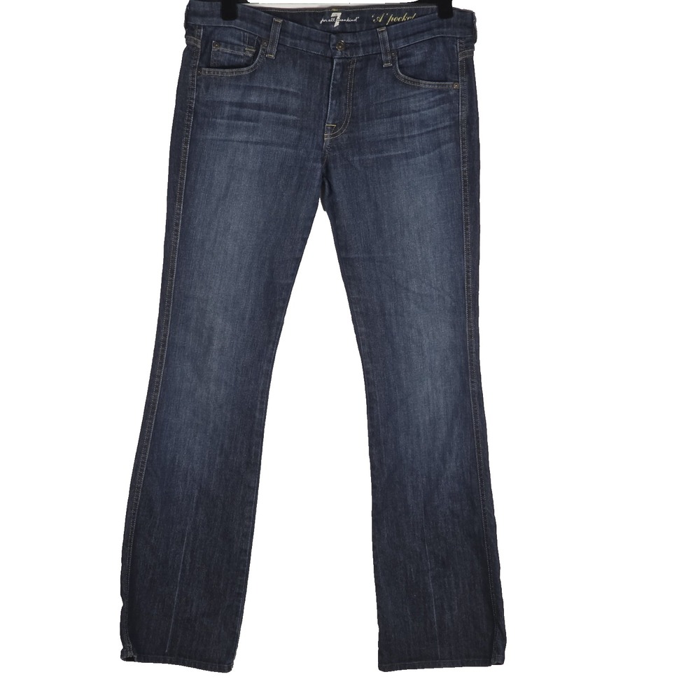 7 For All Mankind Womens 31 A Pocket Blue Denim Bootcut Jeans Y2K Streetwear